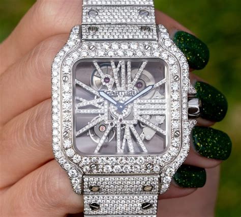 santos de cartier skeleton watch|iced out cartier watch giveaway.